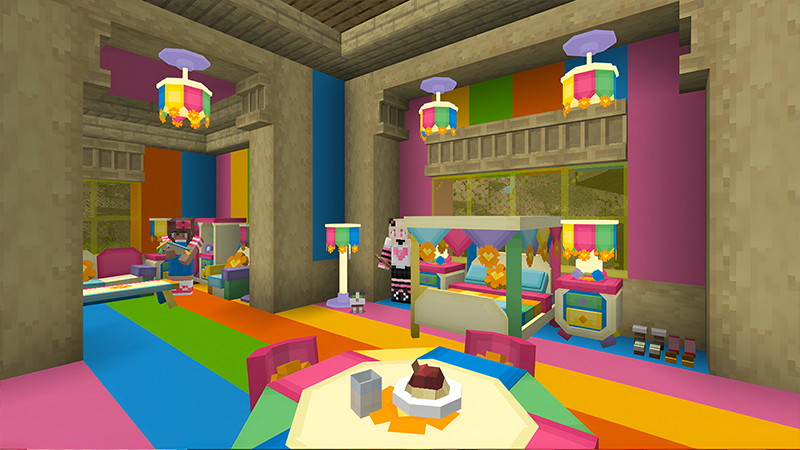 Screenshot of the Minecraft Bedrock Marketplace product Móveis da Hello Kitty e Amigos created by Razzleberries.