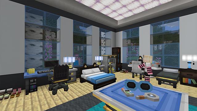 Screenshot of the Minecraft Bedrock Marketplace product Hello Kitty and Friends Furniture created by Razzleberries.