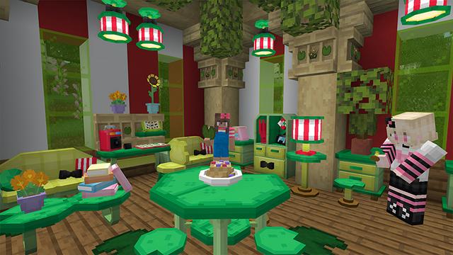 Screenshot of the Minecraft Bedrock Marketplace product Hello Kitty and Friends Furniture created by Razzleberries.