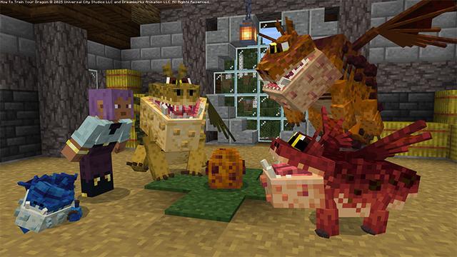 Screenshot of the Minecraft Bedrock Marketplace product How to Train Your Dragon Add-On created by Gamemode One.