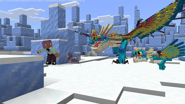 Screenshot of the Minecraft Bedrock Marketplace product How to Train Your Dragon Add-On created by Gamemode One.