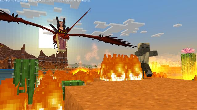 Screenshot of the Minecraft Bedrock Marketplace product How to Train Your Dragon Add-On created by Gamemode One.