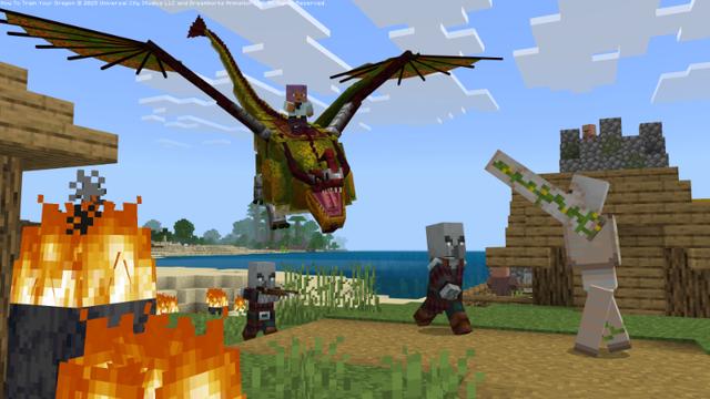 Screenshot of the Minecraft Bedrock Marketplace product How to Train Your Dragon Add-On created by Gamemode One.