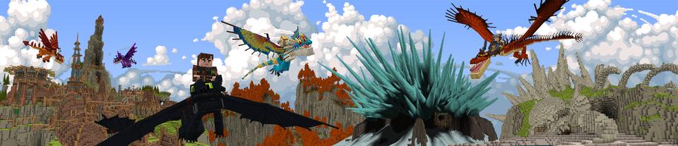 Panorama of the Minecraft Bedrock Marketplace product How to Train Your Dragon created by Gamemode One.