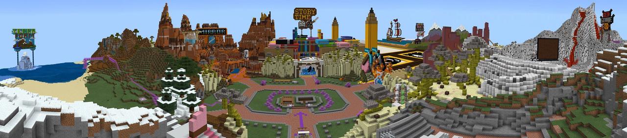 Panorama of the Minecraft Bedrock Marketplace product Inspiration Island created by Minecraft.