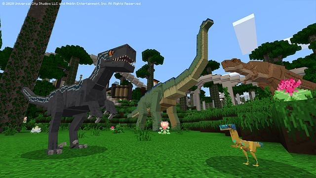 Screenshot of the Minecraft Bedrock Marketplace product Jurassic World created by Minecraft.