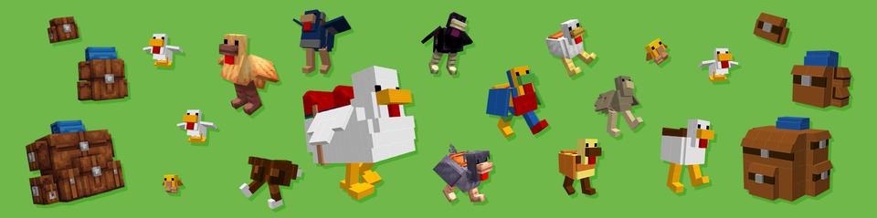 Panorama of the Minecraft Bedrock Marketplace product LEGO MINECRAFT CHICKEN MOUNTS created by Minecraft.