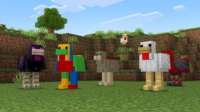 Screenshot of the Minecraft Bedrock Marketplace product LEGO MINECRAFT CHICKEN MOUNTS created by Minecraft.