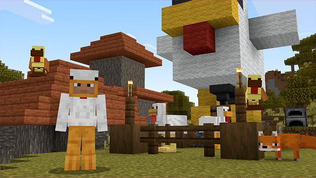 Screenshot of the Minecraft Bedrock Marketplace product LEGO MINECRAFT CHICKEN MOUNTS created by Minecraft.