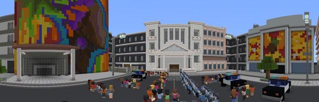Panorama of the Minecraft Bedrock Marketplace product Lessons in Good Trouble created by Minecraft.