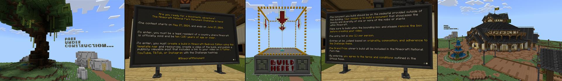 Panorama of the Minecraft Bedrock Marketplace product Minecraft Monument Challenge created by Minecraft.