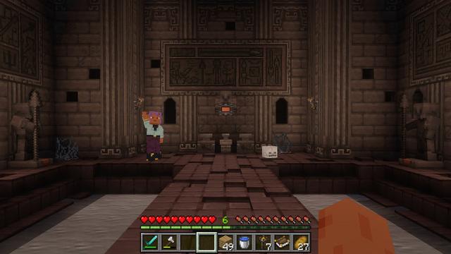 Screenshot of the Minecraft Bedrock Marketplace product Mounts of Mayhem: Dungeon Descent created by Minecraft.