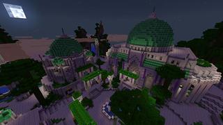 Screenshot of the Minecraft Bedrock Marketplace product Purple Parrot Party Palace created by Minecraft.