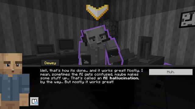 Screenshot of the Minecraft Bedrock Marketplace product Reed Smart: AI Detective created by Minecraft.