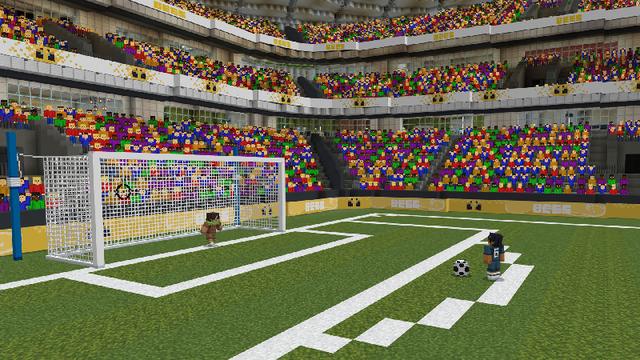 Screenshot of the Minecraft Bedrock Marketplace product Soccer Celebration created by Minecraft.