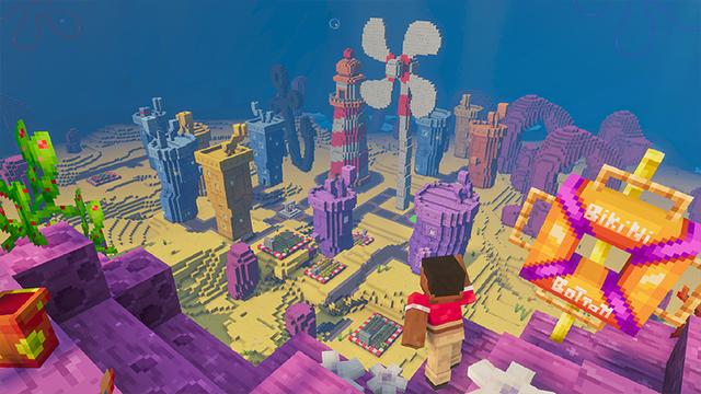 Screenshot of the Minecraft Bedrock Marketplace product SpongeBob Biomes created by Starfish Studios.