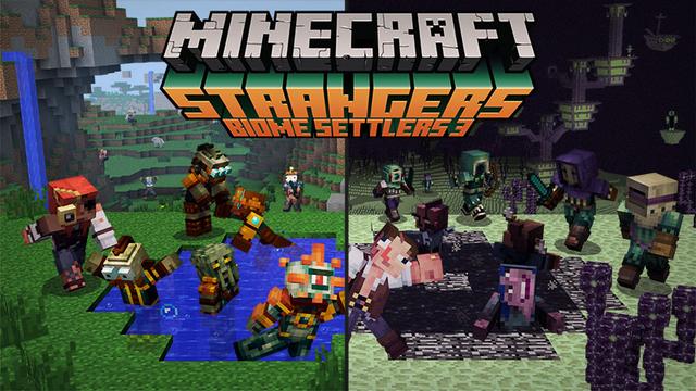 Thumbnail of the Minecraft Bedrock Marketplace product Strangers - Biome Settlers 3 created by Minecraft.