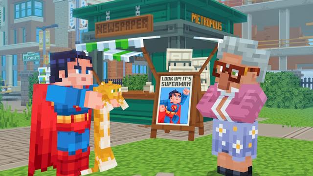 Screenshot of the Minecraft Bedrock Marketplace product Superman created by Oreville Studios.