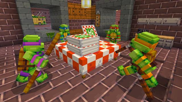 Screenshot of the Minecraft Bedrock Marketplace product Teenage Mutant Ninja Turtles created by Minecraft.