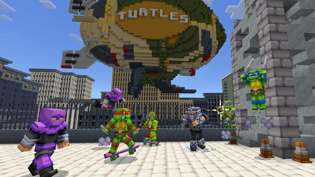 Screenshot of the Minecraft Bedrock Marketplace product Teenage Mutant Ninja Turtles created by Minecraft.