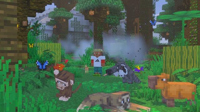 Screenshot of the Minecraft Bedrock Marketplace product Three Stripes City created by Minecraft.