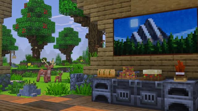 Screenshot of the Minecraft Bedrock Marketplace product Three Stripes City created by Minecraft.