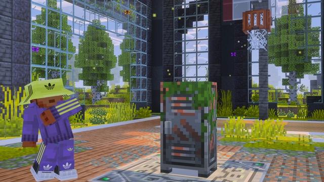 Screenshot of the Minecraft Bedrock Marketplace product Three Stripes City created by Minecraft.