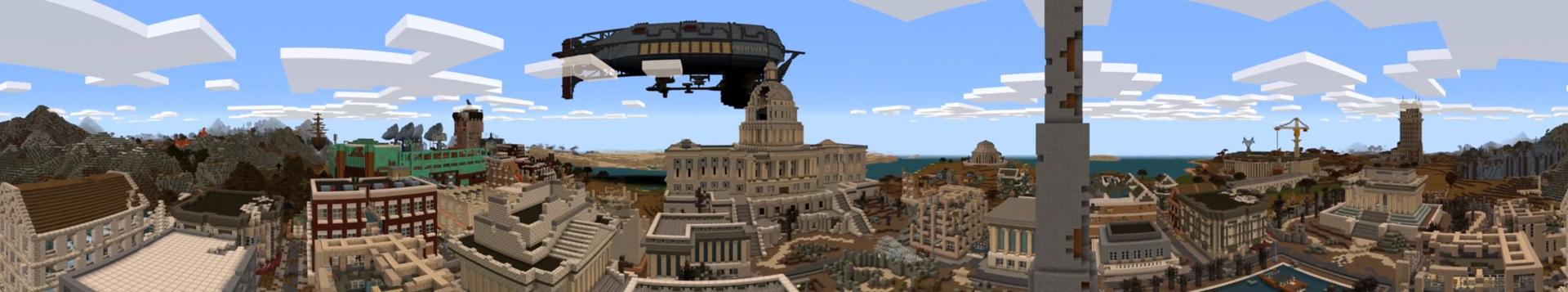 Panorama of the Minecraft Bedrock Marketplace product Vault-Tec Mash-up created by Minecraft.