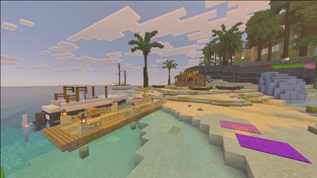 Screenshot of the Minecraft Bedrock Marketplace product Brightshore City created by MineParty Studios.