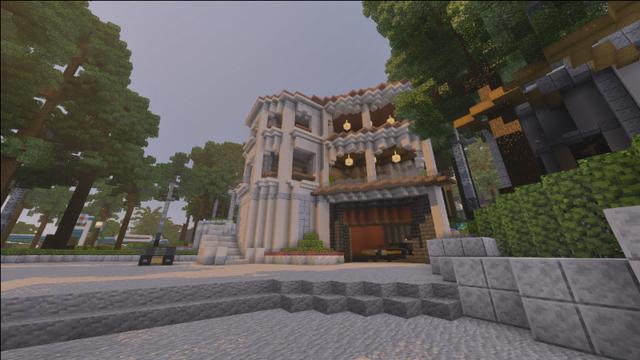 Screenshot of the Minecraft Bedrock Marketplace product Brightshore City created by MineParty Studios.