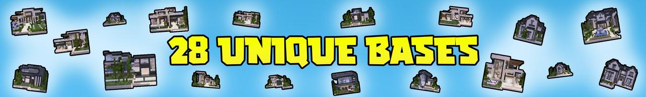 Panorama of the Minecraft Bedrock Marketplace product Craftable Modern Bases Add-On created by MineParty Studios.