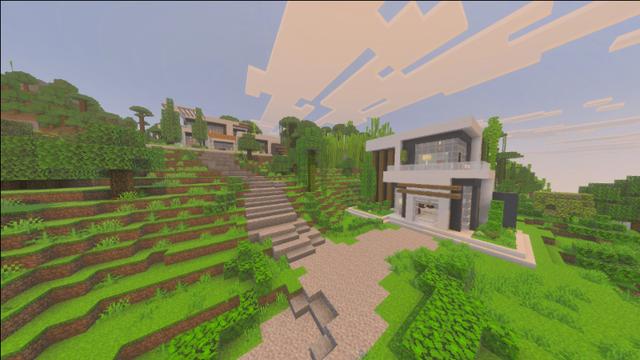Screenshot of the Minecraft Bedrock Marketplace product Craftable Modern Bases Add-On created by MineParty Studios.