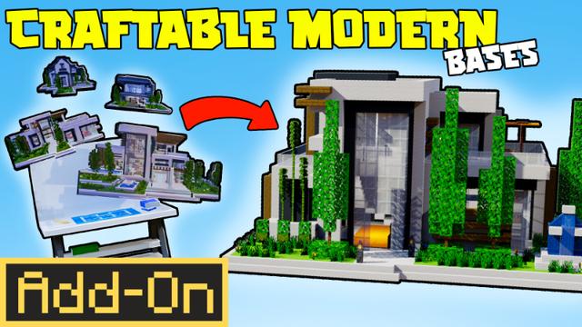 Thumbnail of the Minecraft Bedrock Marketplace product Craftable Modern Bases Add-On created by MineParty Studios.