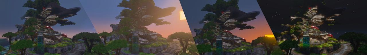 Panorama of the Minecraft Bedrock Marketplace product Modern Treehouse created by MineParty Studios.