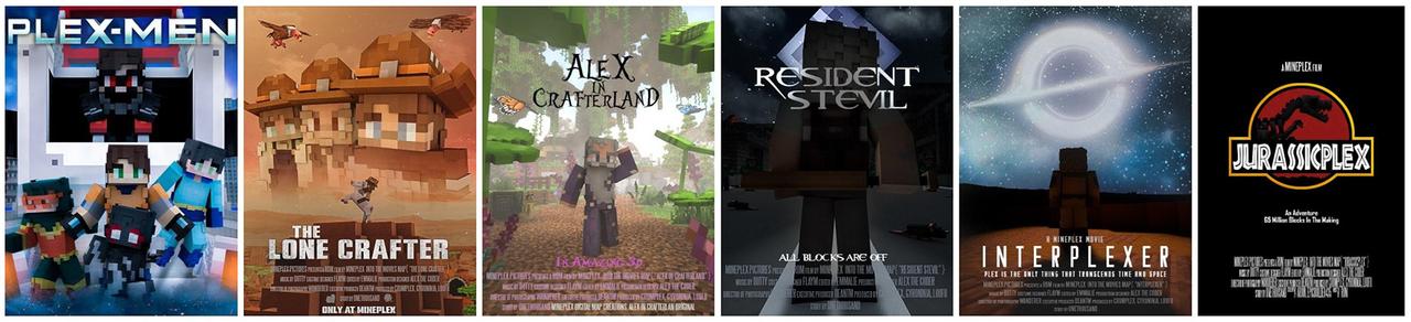 Panorama of the Minecraft Bedrock Marketplace product Into the Movies created by Mineplex.