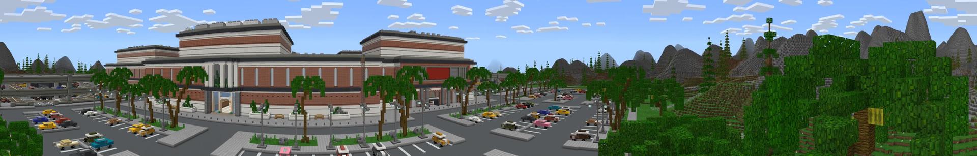 Panorama of the Minecraft Bedrock Marketplace product Mall - Role Play created by Mineplex.