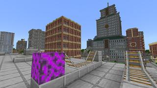 Screenshot of the Minecraft Bedrock Marketplace product Superhero City created by Mineplex.