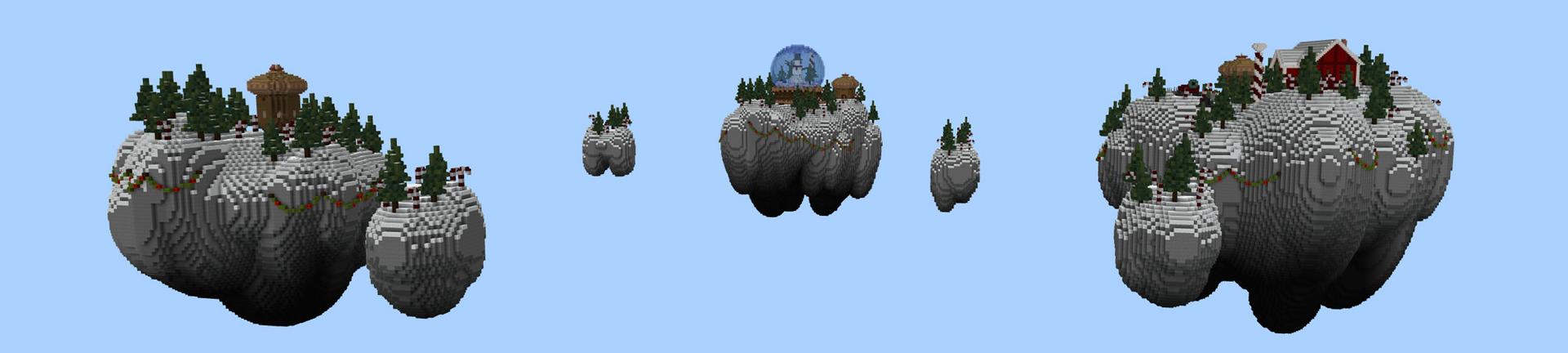 Panorama of the Minecraft Bedrock Marketplace product Festive One Block created by Minty.