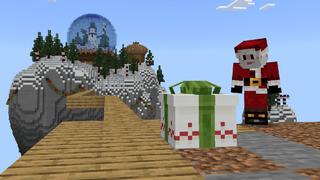 Screenshot of the Minecraft Bedrock Marketplace product Festive One Block created by Minty.