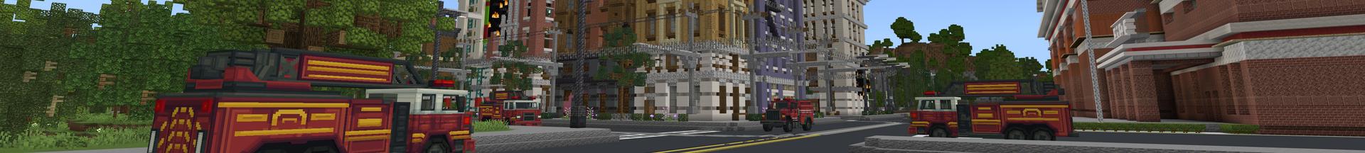 Panorama of the Minecraft Bedrock Marketplace product FIRE STATION created by Minty.