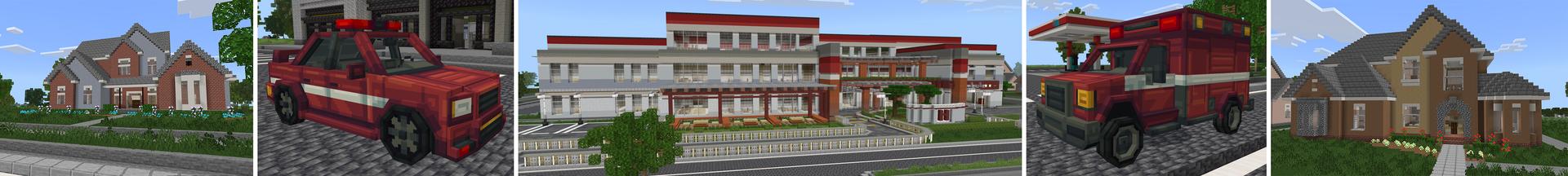 Panorama of the Minecraft Bedrock Marketplace product Hospital Roleplay created by Novasoft.