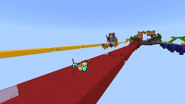Screenshot of the Minecraft Bedrock Marketplace product Lucky Block Race created by Minty.