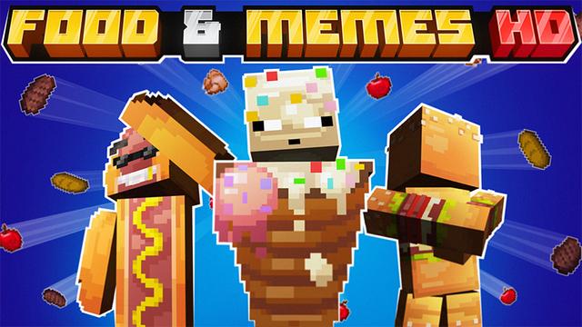 Thumbnail of the Minecraft Bedrock Marketplace product FOOD & MEMES HD created by Misfits.