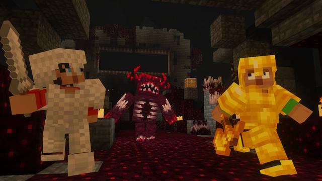 Screenshot of the Minecraft Bedrock Marketplace product Horror Texture Pack created by Misfits.