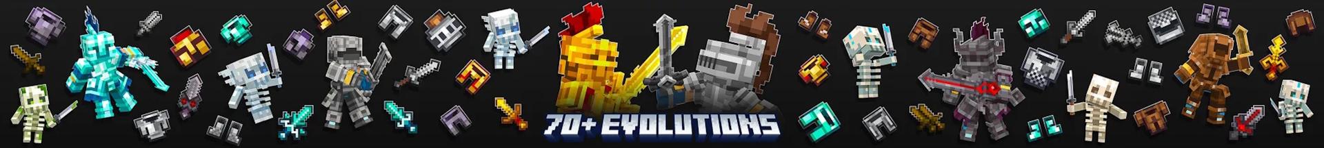 Panorama of the Minecraft Bedrock Marketplace product Weapons Evolve created by Misfits.