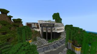 Screenshot of the Minecraft Bedrock Marketplace product Cliffside Millionaire Mansion created by Mob Pie.
