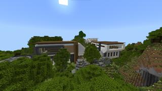 Screenshot of the Minecraft Bedrock Marketplace product Cliffside Millionaire Mansion created by Mob Pie.
