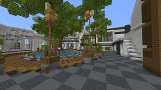 Screenshot of the Minecraft Bedrock Marketplace product Cliffside Millionaire Mansion created by Mob Pie.