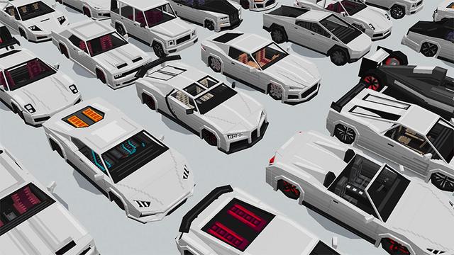 Screenshot of the Minecraft Bedrock Marketplace product Luxury Cars Add-On created by Mob Pie.