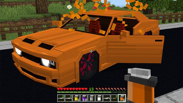 Screenshot of the Minecraft Bedrock Marketplace product Luxury Cars Add-On created by Mob Pie.